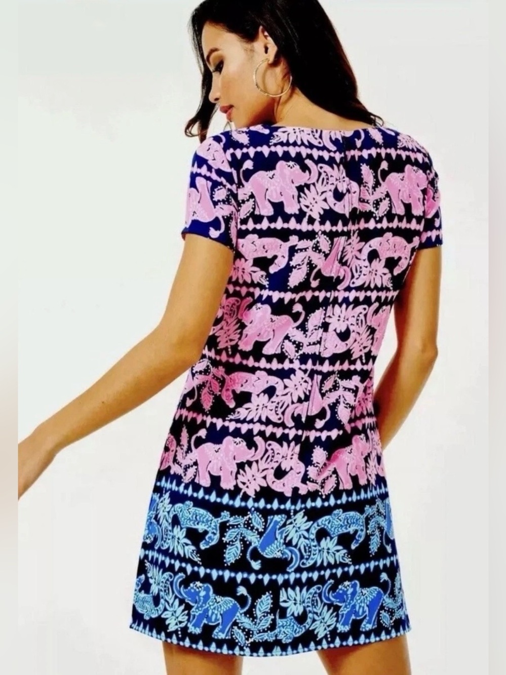 Lilly Pulitzer Blanca Stretch Romper High Tide Navy Perfect Pair Print Size 16 - Picture 16 of 16